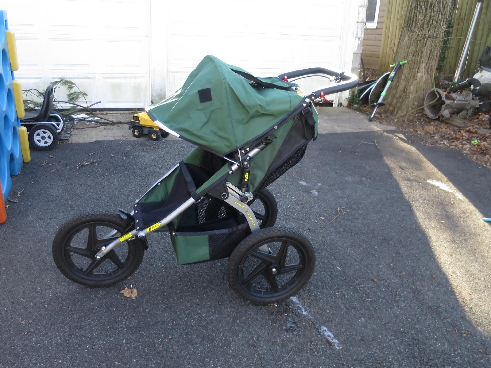 green bob stroller