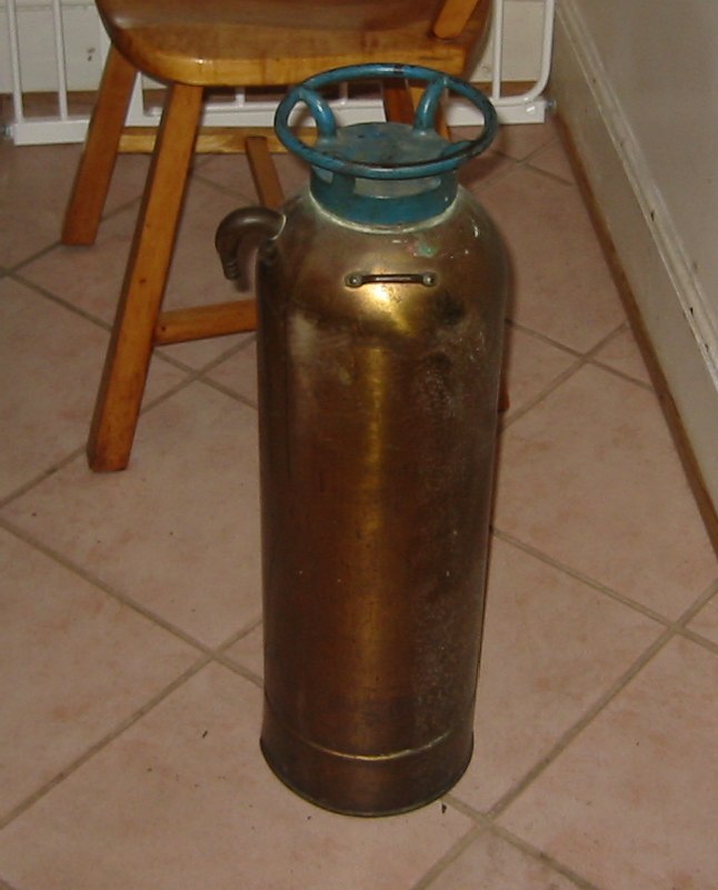 brass vintage fire extinguisher