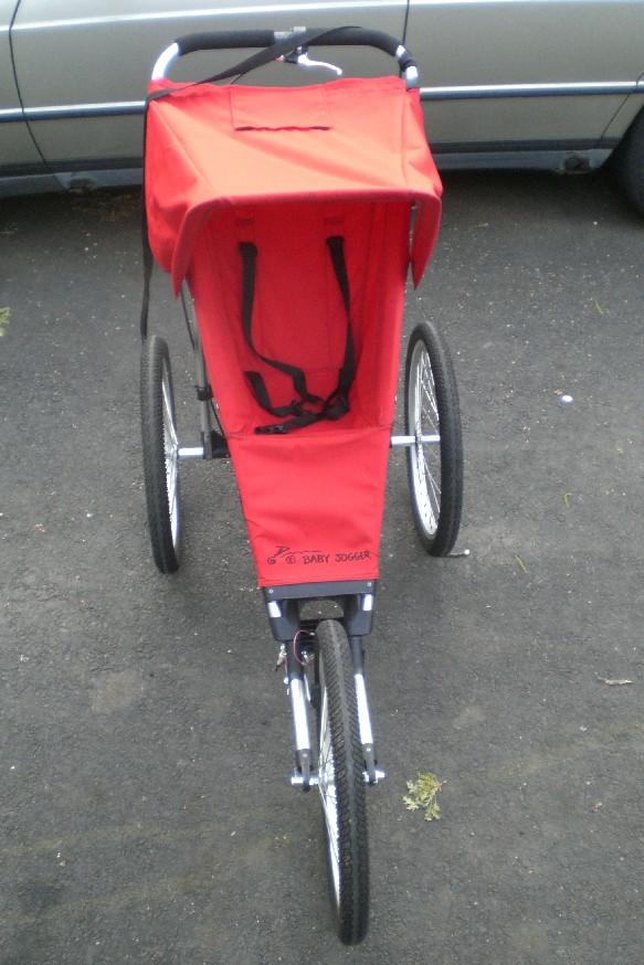 red jogging stroller